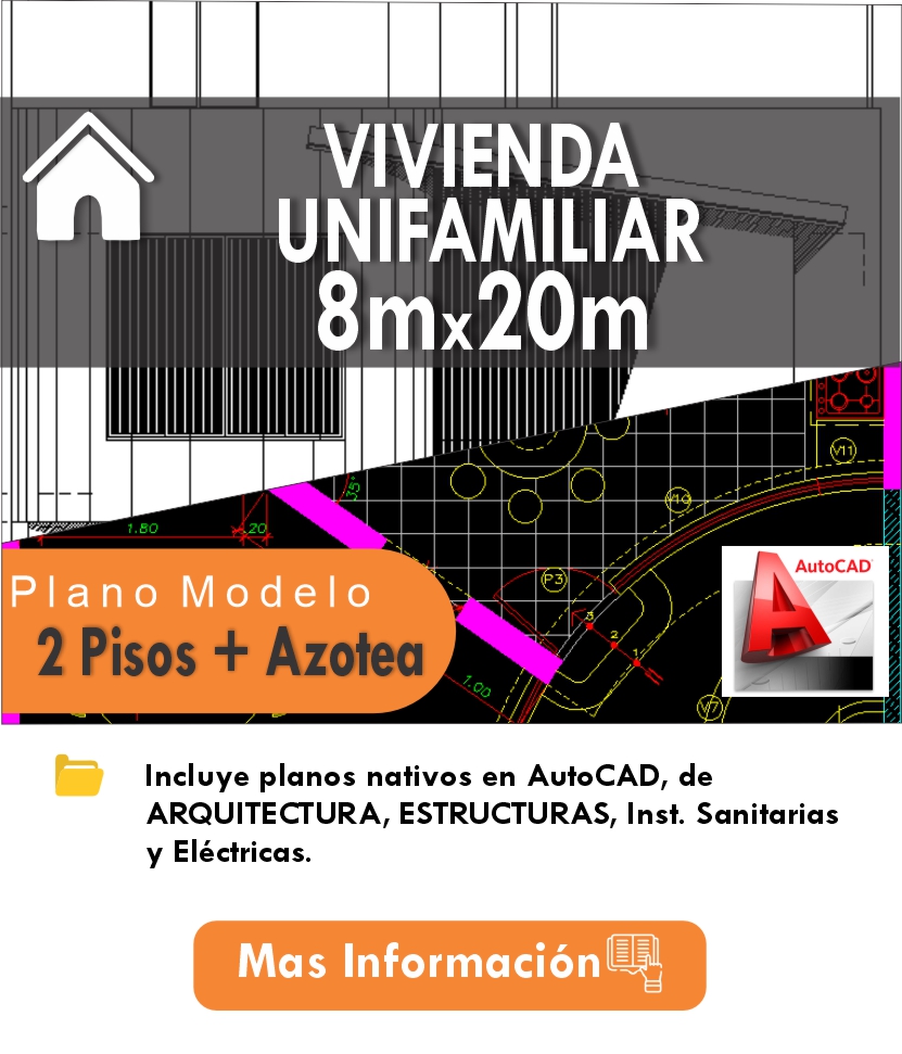PLANOS MODELO 002_UNIF. FAMILIAR 8mx20m (2 pisos)
