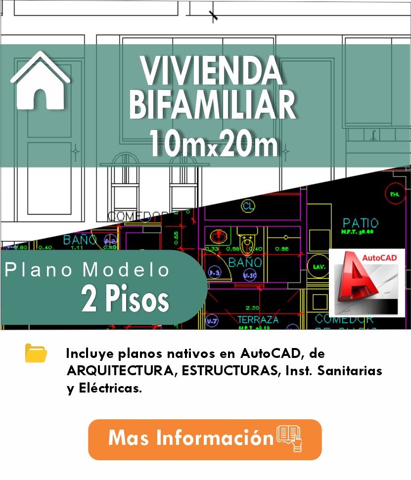 PLANOS MODELO 011_VIV-BIFAMILIAR 10mx20m (2 pisos)