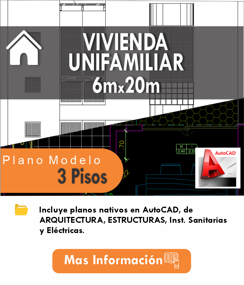 PLANOS MODELO 012_VIV-UNIFAMILIAR 6mx20m (3 pisos)