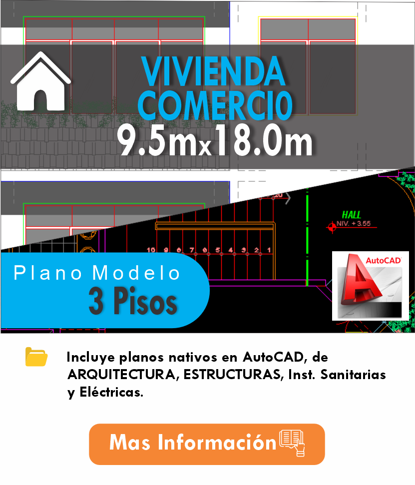 PLANOS MODELO 013_VIV-COMERCIO 9.5mx18m (3 pisos)