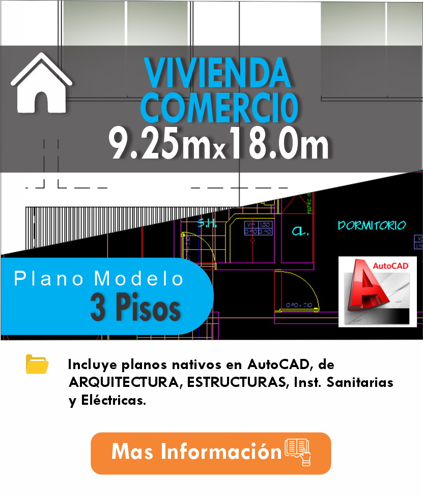 PLANOS MODELO 015_VIV-COMERCIO 9.25mx18m (3 pisos)