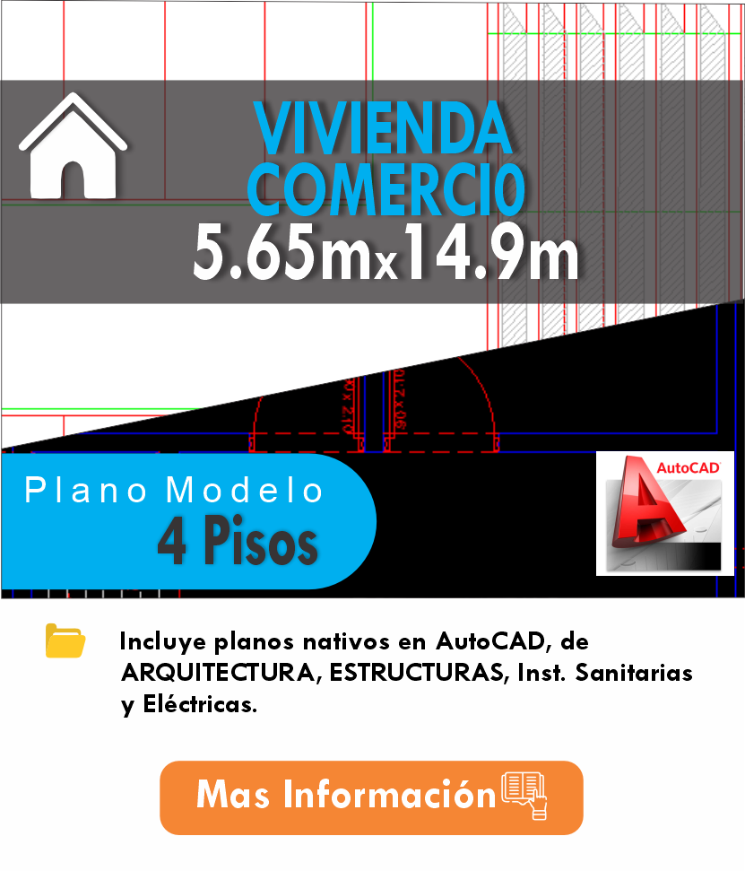 PLANOS MODELO 017_VIV-COMERCIO 5.65mx14.90m (4 pisos)