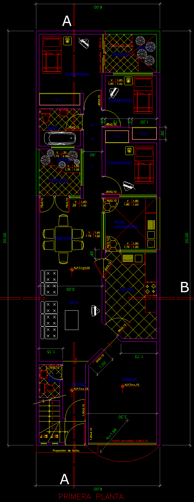PLANOS MODELO 001_VIV. MULTIFAMILIAR 6mx20m (3 pisos) - Imagen 2