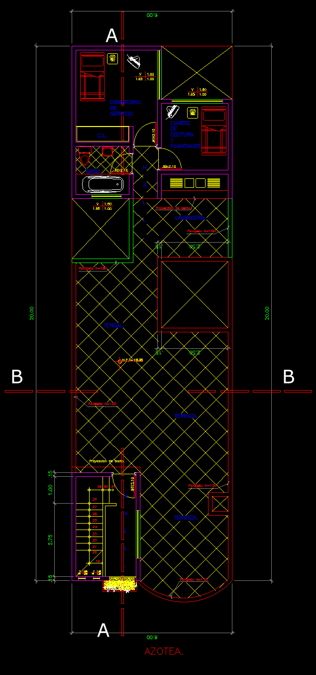 PLANOS MODELO 001_VIV. MULTIFAMILIAR 6mx20m (3 pisos) - Imagen 4