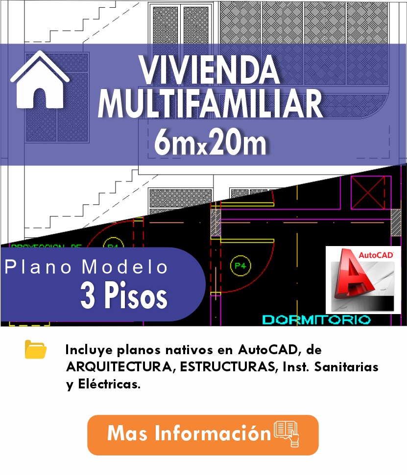 PLANOS MODELO 006_VIV. MULTIFAMILIAR 6mx20m (3 pisos)