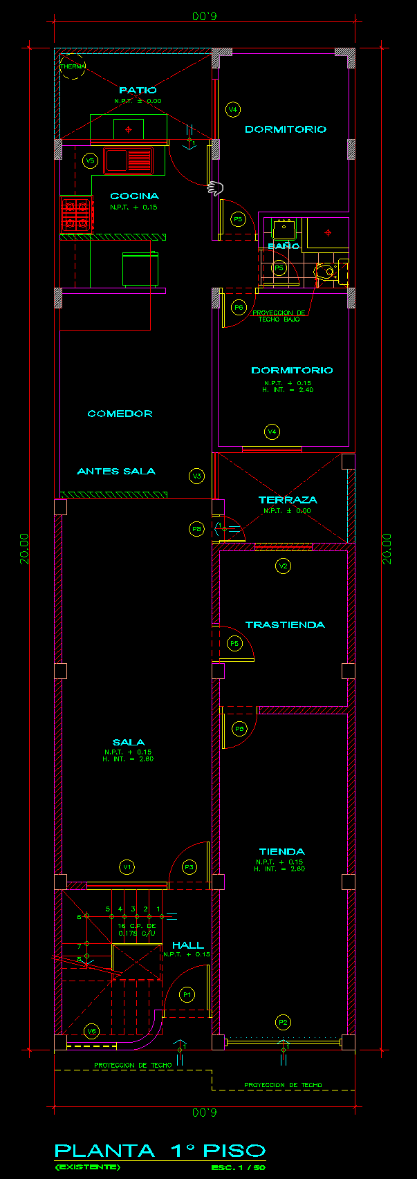 PLANOS MODELO 006_VIV. MULTIFAMILIAR 6mx20m (3 pisos) - Imagen 2