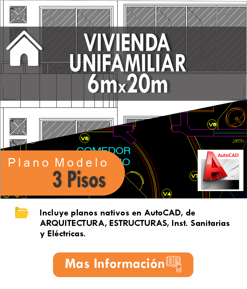 PLANOS MODELO 007_VIV-UNIFAMILIAR 6mx20m (3 pisos)