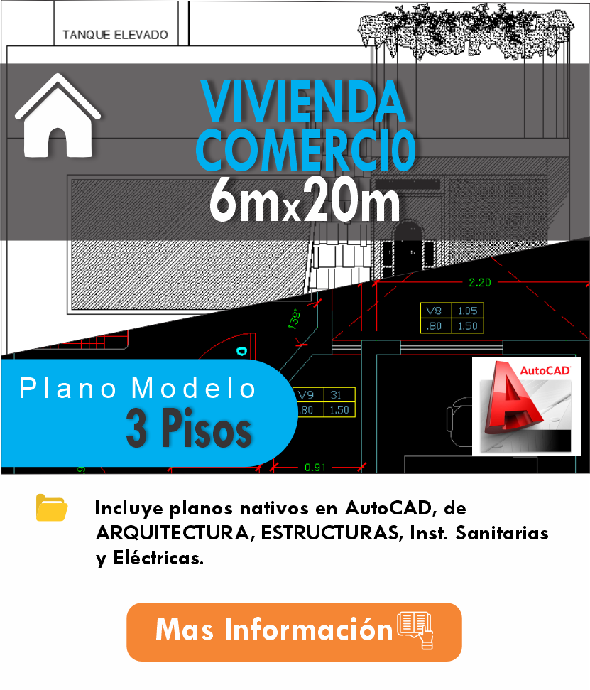 PLANOS MODELO 008_VIV-COMERCIO 6mx20m (3 pisos)